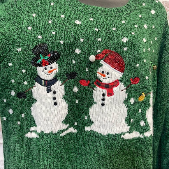 Karen Scott Festive Green Snowman Sweater - Picture 9 of 9